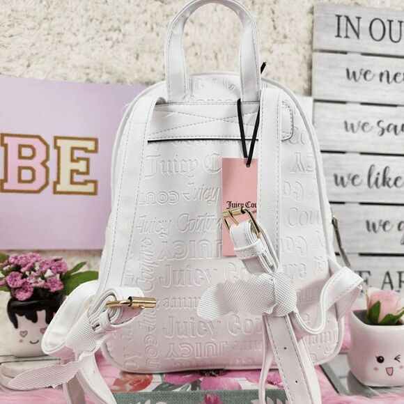 NWT {Juicy Couture} Logo Backpack {Deboss} Medallion White NWT - Picture 3 of 9
